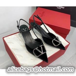 Best Grade Valentino Classic Velvet Slingback Pumps 3.5cm 214141