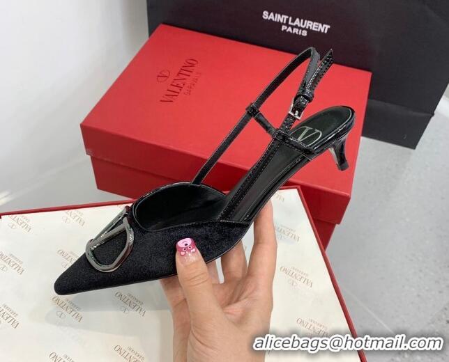 Best Grade Valentino Classic Velvet Slingback Pumps 3.5cm 214141