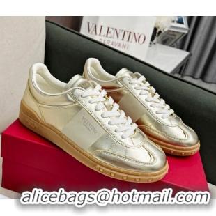 Charming Valentino Upvillage Sneakers in Nappa Calfskin Light Gold 218077