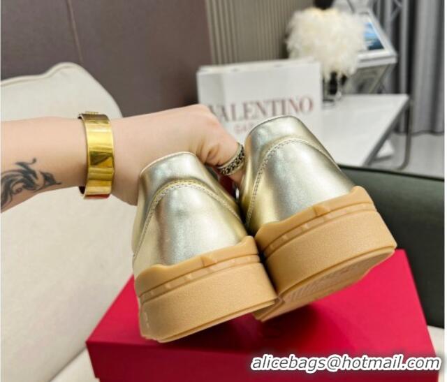 Charming Valentino Upvillage Sneakers in Nappa Calfskin Light Gold 218077