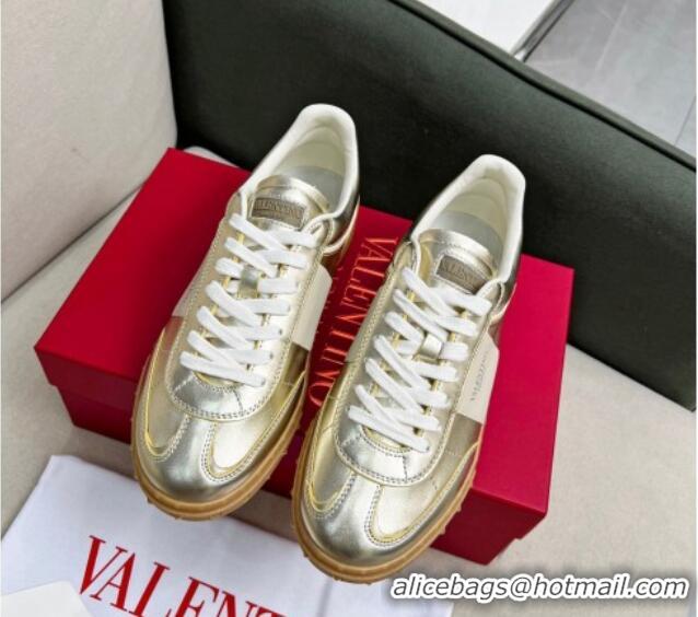 Charming Valentino Upvillage Sneakers in Nappa Calfskin Light Gold 218077