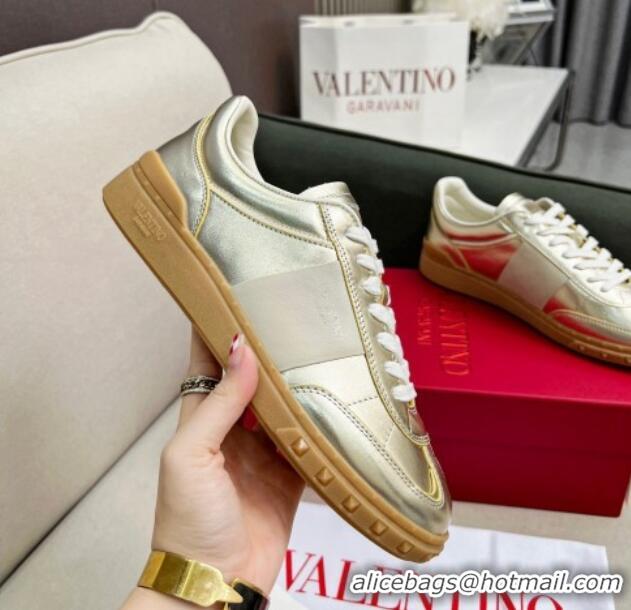 Charming Valentino Upvillage Sneakers in Nappa Calfskin Light Gold 218077