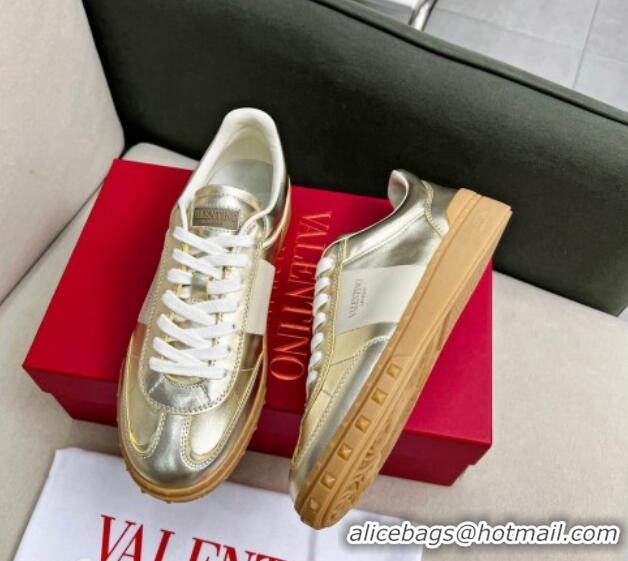 Charming Valentino Upvillage Sneakers in Nappa Calfskin Light Gold 218077