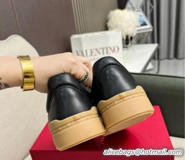 Hot Style Valentino Upvillage Sneakers in Nappa Calfskin Black/Apricot 1218078