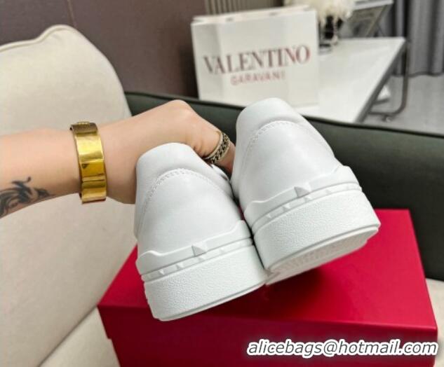 Stylish Valentino Upvillage Sneakers in Nappa Calfskin White/Burgundy 218079