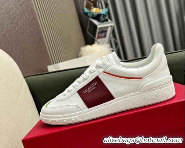 Stylish Valentino Upvillage Sneakers in Nappa Calfskin White/Burgundy 218079