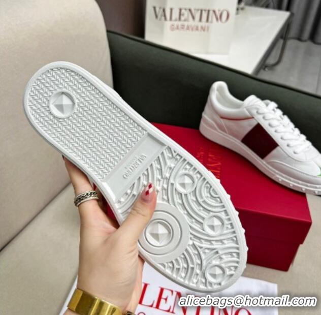 Stylish Valentino Upvillage Sneakers in Nappa Calfskin White/Burgundy 218079