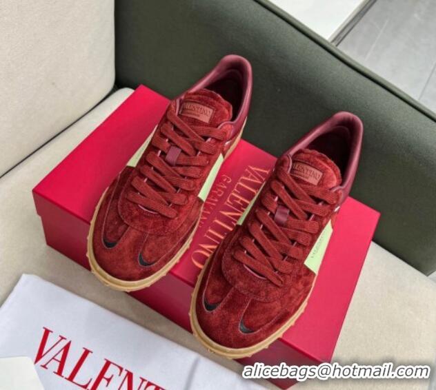 Duplicate Valentino Upvillage Sneakers in Suede Red Brown 218080