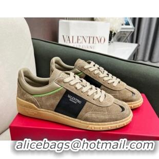 Top Grade Valentino Upvillage Sneakers in Suede Khaki Grey 218084