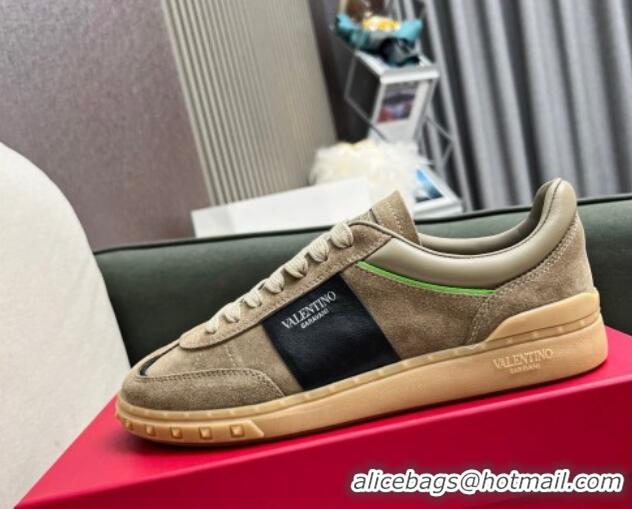 Top Grade Valentino Upvillage Sneakers in Suede Khaki Grey 218084