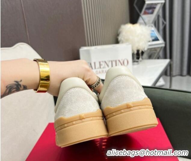 Most Popular Valentino Upvillage Sneakers in Suede Light Grey 1218085