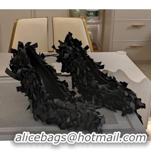 Low Price Balenciaga Garde-Gift Marie-Antoinette Pumps 10cm in satin bows allover Black 205090