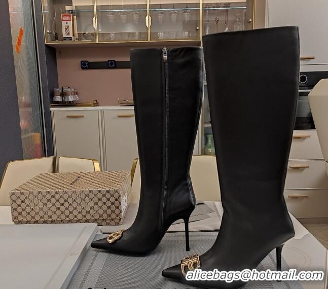 Best Price Balenciaga Calfskin BB High Heel Boots 10cm Black 218138