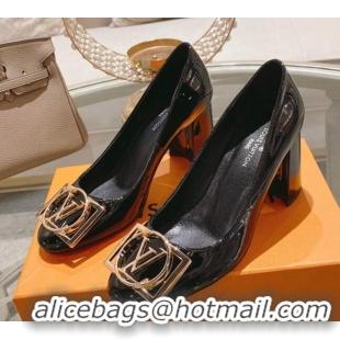 Best Product Louis Vuitton Madeleine Pumps 8cm in Patent Leather with LV Circle Black 204026