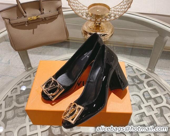 Best Product Louis Vuitton Madeleine Pumps 8cm in Patent Leather with LV Circle Black 204026