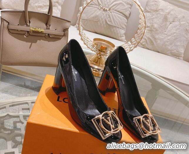 Best Product Louis Vuitton Madeleine Pumps 8cm in Patent Leather with LV Circle Black 204026