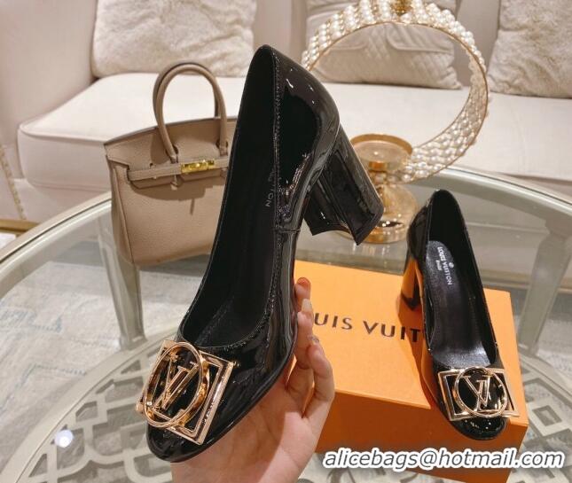 Best Product Louis Vuitton Madeleine Pumps 8cm in Patent Leather with LV Circle Black 204026