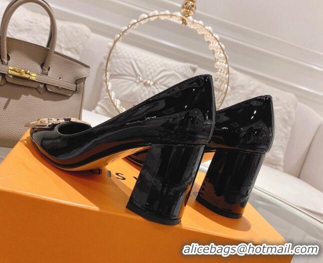 Best Product Louis Vuitton Madeleine Pumps 8cm in Patent Leather with LV Circle Black 204026