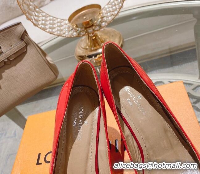 Unique Discount Louis Vuitton Madeleine Pumps 8cm in Patent Leather with LV Circle Red 204027