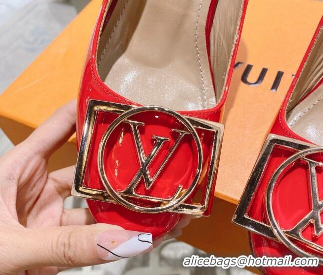 Unique Discount Louis Vuitton Madeleine Pumps 8cm in Patent Leather with LV Circle Red 204027