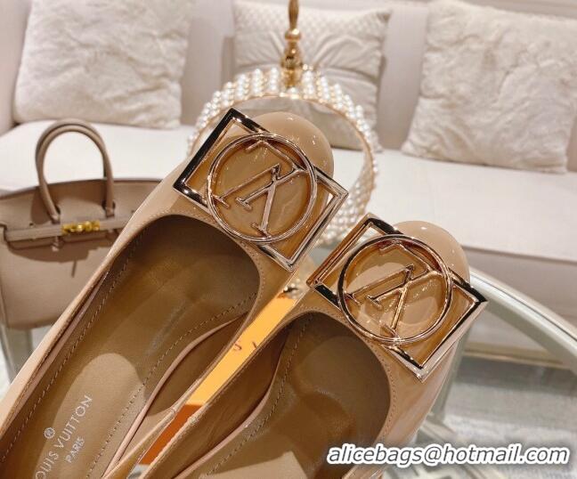 Good Looking Louis Vuitton Madeleine Pumps 8cm in Patent Leather with LV Circle Nude 204028