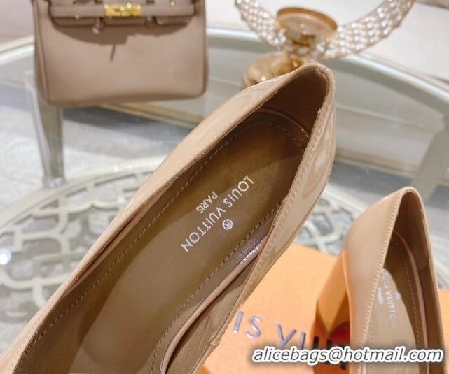 Good Looking Louis Vuitton Madeleine Pumps 8cm in Patent Leather with LV Circle Nude 204028