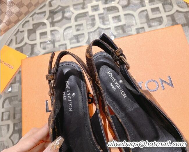 Sophisticated Louis Vuitton Madeleine Slingback Pumps 4.5cm in Monogram Canvas with LV Circle 204031