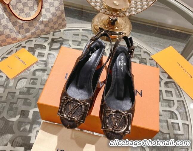 Sophisticated Louis Vuitton Madeleine Slingback Pumps 4.5cm in Monogram Canvas with LV Circle 204031