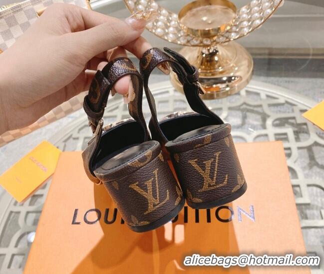 Sophisticated Louis Vuitton Madeleine Slingback Pumps 4.5cm in Monogram Canvas with LV Circle 204031