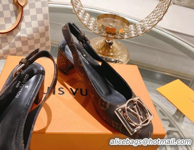 Sophisticated Louis Vuitton Madeleine Slingback Pumps 4.5cm in Monogram Canvas with LV Circle 204031