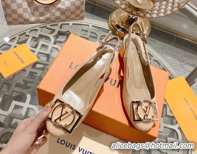 Popular Style Louis Vuitton Madeleine Slingback Pumps 4.5cm in Patent Leather with LV Circle Nude 204032