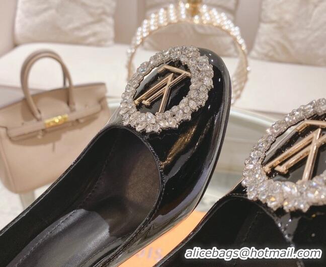 Luxury Louis Vuitton Madeleine Pumps 8cm in Patent Leather with LV Crystals Black 204045