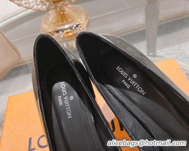 Luxury Louis Vuitton Madeleine Pumps 8cm in Patent Leather with LV Crystals Black 204045