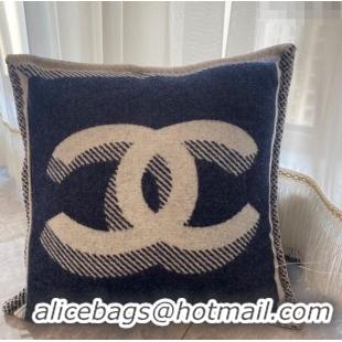 Famous Brand Chanel CC Wool Cashmere Pillow 50x50cm CH2566 Black 2022