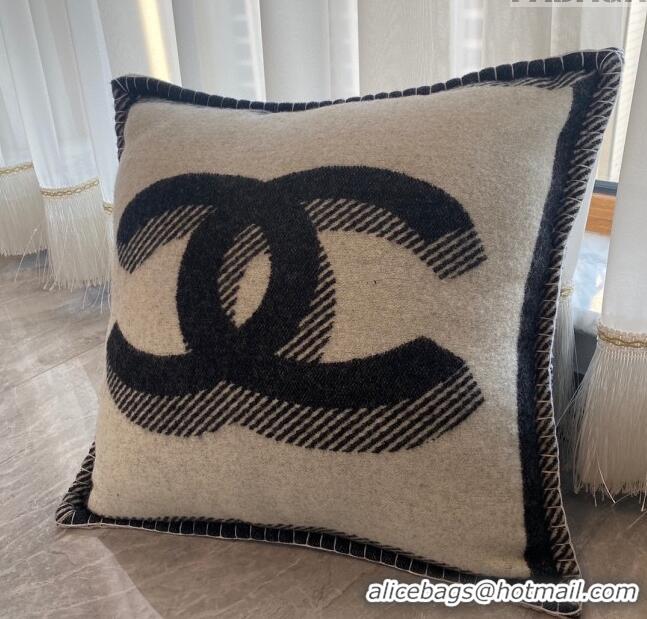 Famous Brand Chanel CC Wool Cashmere Pillow 50x50cm CH2566 Black 2022