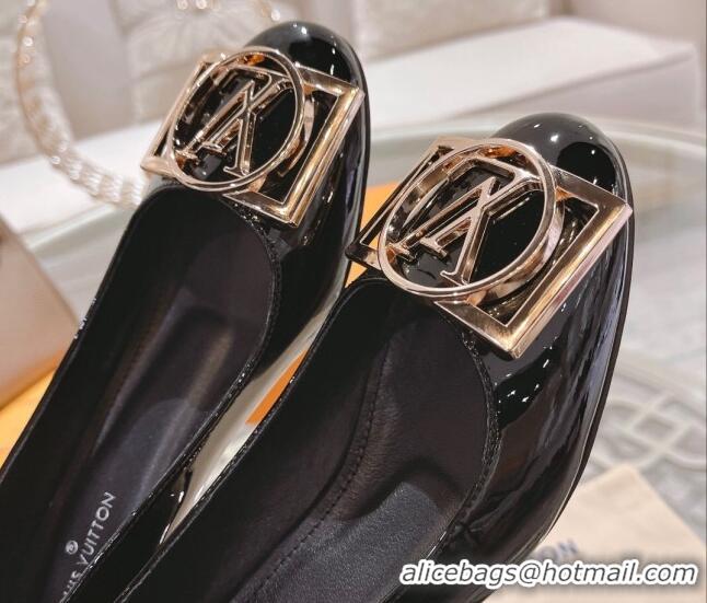 Top Grade Louis Vuitton Madeleine Pumps 4.5cm in Patent Leather with LV Circle Black 204050