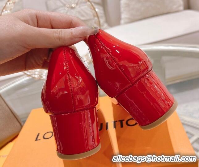 Low Cost Louis Vuitton Madeleine Pumps 4.5cm in Patent Leather with LV Circle Red 204051