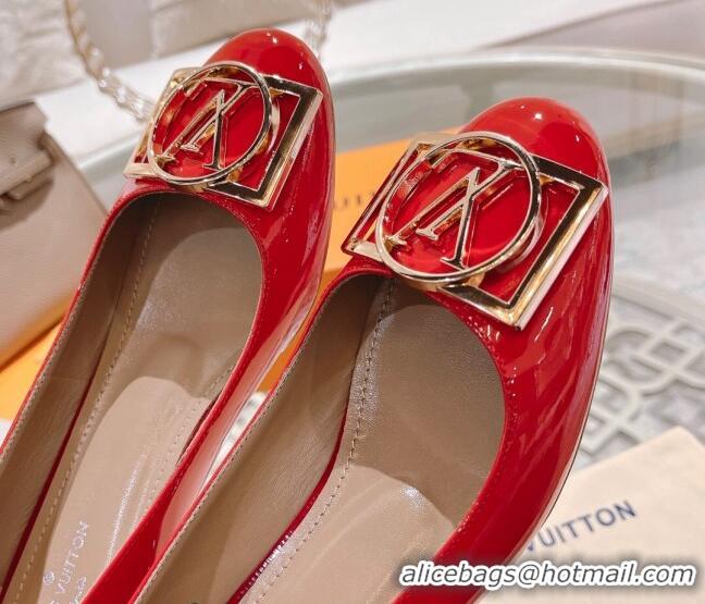 Low Cost Louis Vuitton Madeleine Pumps 4.5cm in Patent Leather with LV Circle Red 204051