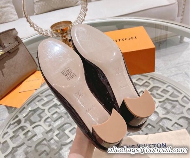 Luxurious Louis Vuitton Madeleine Pumps 4.5cm in Patent Leather with LV Circle Burgundy 204052