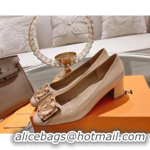 Luxury Louis Vuitton Madeleine Pumps 4.5cm in Patent Leather with LV Circle Nude 204055