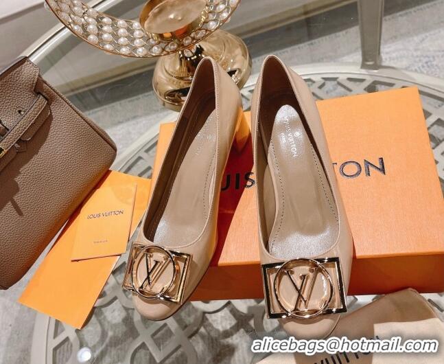 Luxury Louis Vuitton Madeleine Pumps 4.5cm in Patent Leather with LV Circle Nude 204055