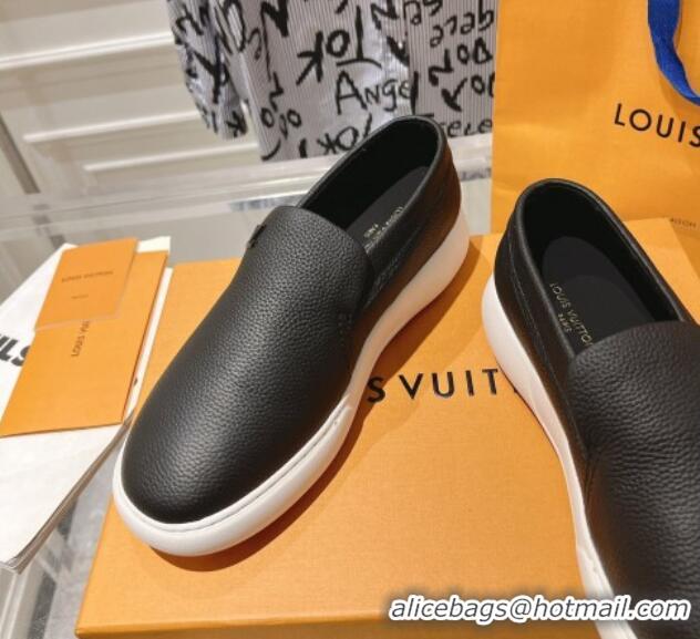 Best Price Louis Vuitton Men's LV Pacific Loafers in Grained Leather Black 204056