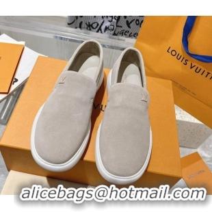 Hot Style Louis Vuitton Men's LV Pacific Loafers in Suede Light Grey 204057