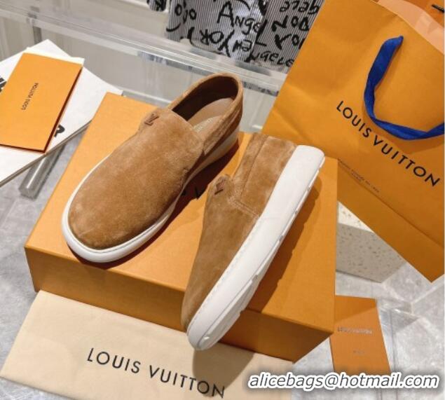 Classic Hot Louis Vuitton Men's LV Pacific Loafers in Suede Brown 204058