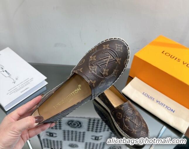 Lowest Price Louis Vuitton Starboard Flat Espadrilles in Brown Monogram Canvas 204068