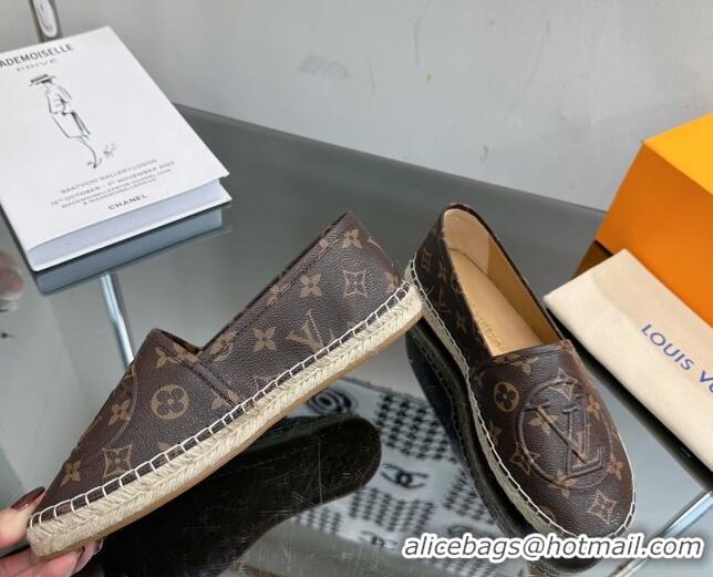 Lowest Price Louis Vuitton Starboard Flat Espadrilles in Brown Monogram Canvas 204068