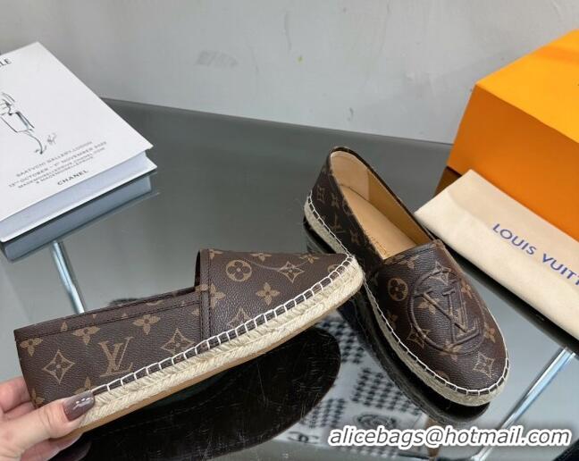 Lowest Price Louis Vuitton Starboard Flat Espadrilles in Brown Monogram Canvas 204068