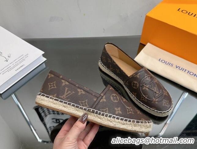 Lowest Price Louis Vuitton Starboard Flat Espadrilles in Brown Monogram Canvas 204068