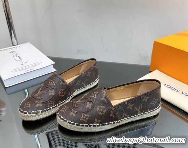 Lowest Price Louis Vuitton Starboard Flat Espadrilles in Brown Monogram Canvas 204068