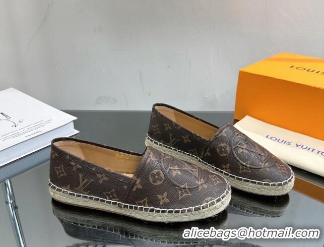 Lowest Price Louis Vuitton Starboard Flat Espadrilles in Brown Monogram Canvas 204068